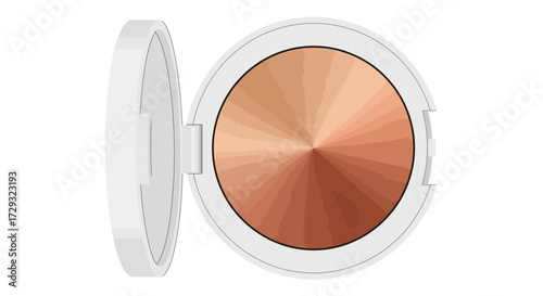 Elegant bronzer palette with gradient shades in round container design