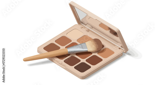 Elegant eyeshadow palette with brush for makeup application perfection