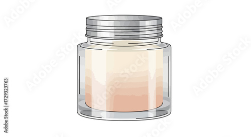 Elegant vector illustration of a glass jar with metallic lid graphic