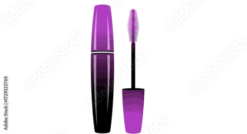 Elegant vector illustration of a purple mascara on a white background
