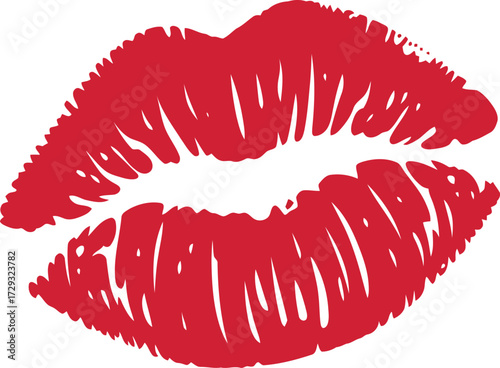 Red kiss mark lipstick stamp symbol love romance vector