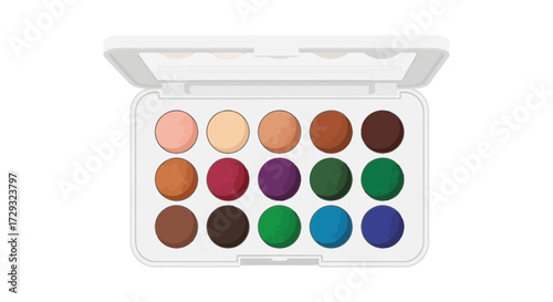 Eye shadow palette showcasing an array of cosmetic color swatches