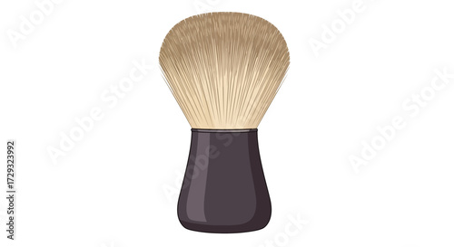 Illustration of a classic shaving brush with soft bristles and smooth handle