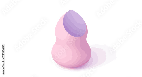 Isolated beauty blending sponge for applying makeup on white surface