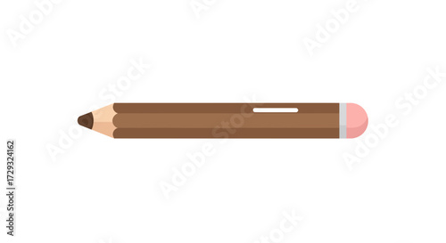 Isolated brown pencil with eraser end on a white background vector illustration