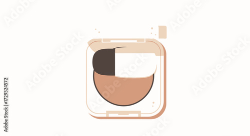 Minimalist graphic illustration powder foundation for cosmetic beauty