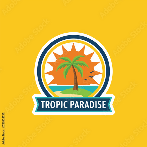 Paradise Coast: Tropical Palm Tree Logo for Travel, Vacation, and Beach Lifestyle Brands