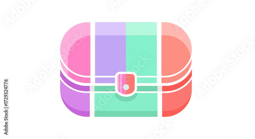 Pastel hued handbag vector design element on a clean white background