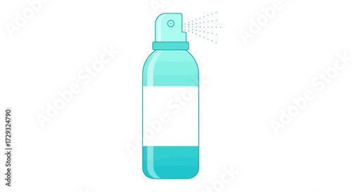 Refreshing Aqua Spray Bottle Illustration for Creative Design Projects