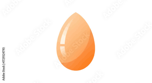 Realistic illustration of a shiny orange water drop on white background