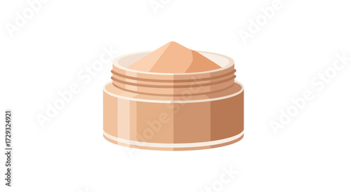 Stylish cosmetic container filled with cream for skincare illustration