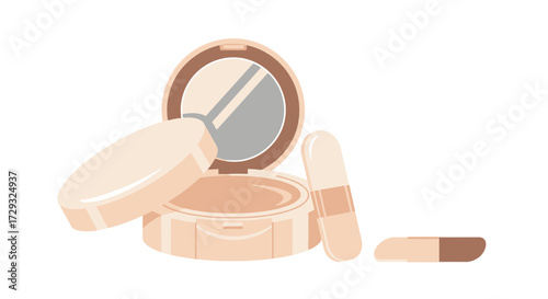 Stylish makeup compact illustration for beauty and personal care concepts
