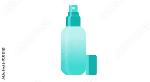 Teal Spray Bottle Illustration on White Background for Personal Care