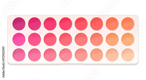 Variety of blush palette shades, ranging from pinks to oranges vector