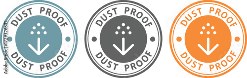 Dust proof vector icon set protection symbol illustration