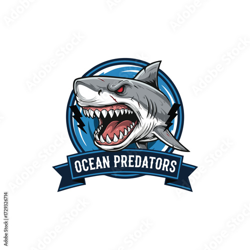 Ocean Predators: Aggressive Shark Mascot Logo for eSports, Sports Teams, and Action Brands
