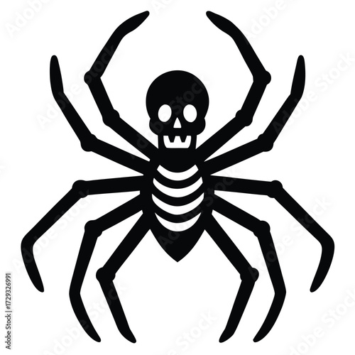 skeleton spider vector icon
