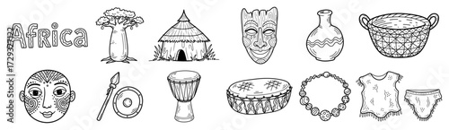 A Collection of Traditional African Icons and Symbols
