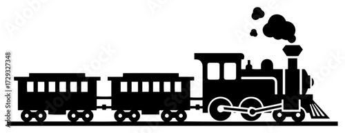 Simple Steam Train Silhouette for Laser Cutting