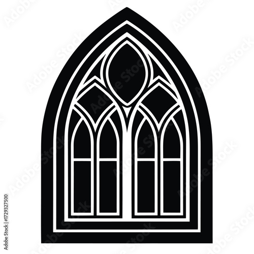 gothic window vector icon