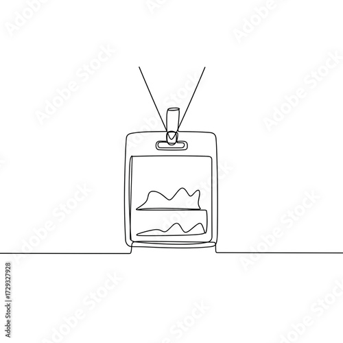 Line art of a verified seller badge with a lanyard  