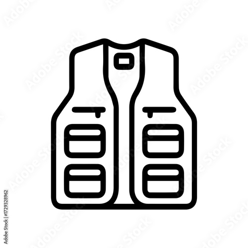 Multi-pocket vest line icon