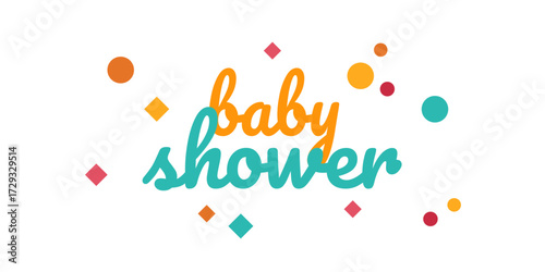 Card template with a multi-colored inscription. Vector illustration for gender reveal party