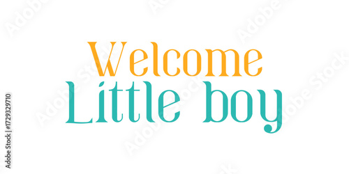 Card template with a multi-colored inscription. Vector illustration for gender reveal party