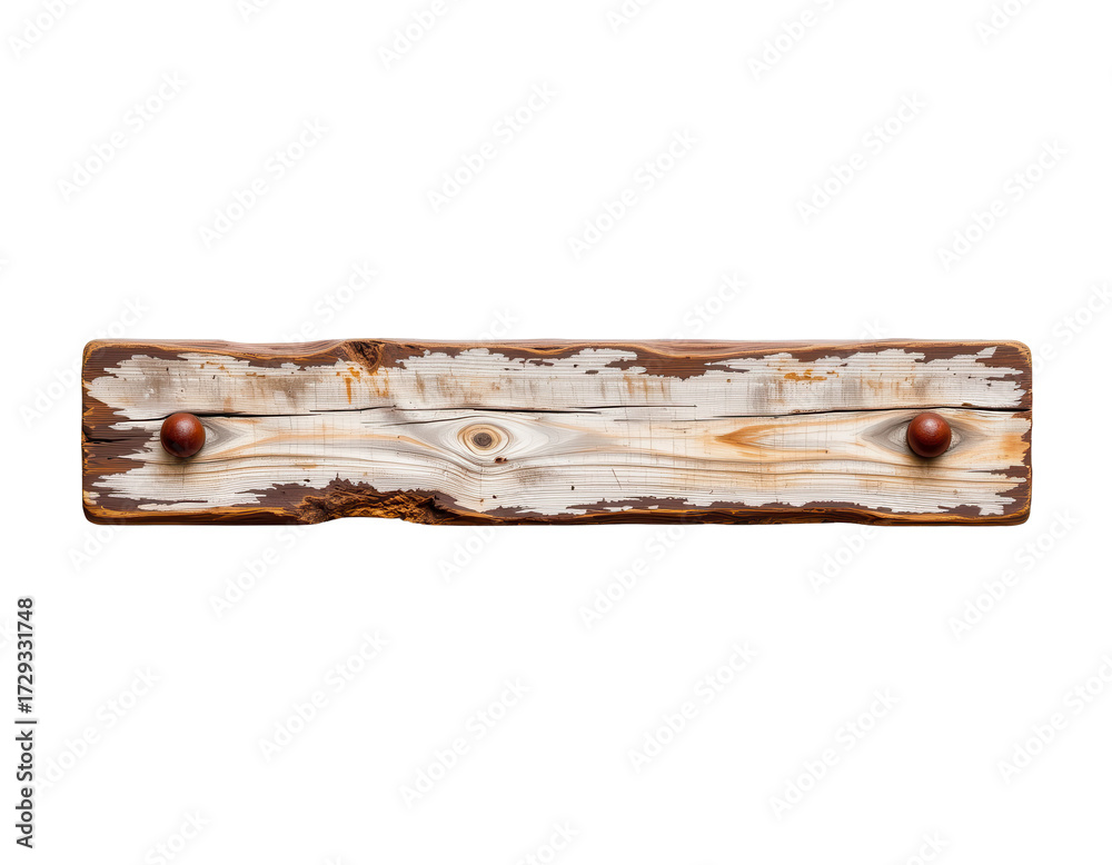 Fototapeta premium Rustic Wooden Wall Hanger with Two Knobs for Home Decor
