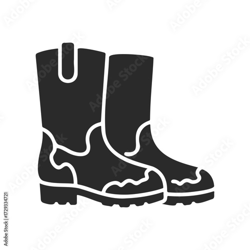 Silhouette of cowboy boots with classic western design