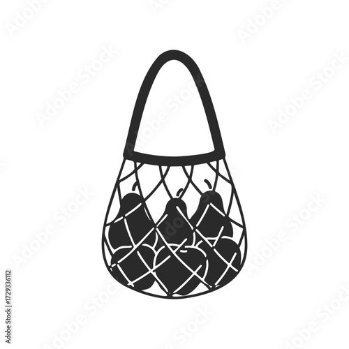 Eco-friendly mesh bag with pears: sustainable fruit storage
