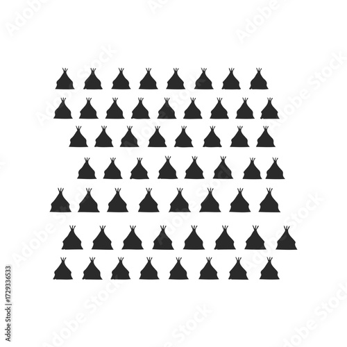 Pattern of stylized teepees in grid formation