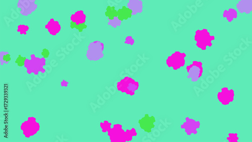 Abstract blobs on a bright aqua background graphic design element