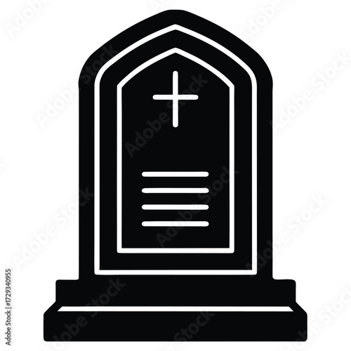 epitaph plaque vector icon