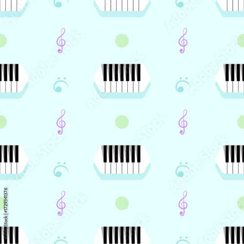Seamless Pattern Abstract Elements Concert, Performance, Music Piano Keys Notes Vector Design Style Background Illustration Texture For Prints Textiles, Clothing, Gift Wrap, Wallpaper, Pastel