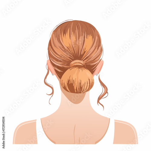 Female Hairstyle Silhouettes Ponytail & Bun Back View