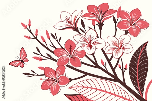  Vibrant, symmetrical floral arrangement, pink and red hues, fresh produce, textured, minimal style, botanical, clean background, visually striking, high contrast, editorial, elegant, detailed, dyna