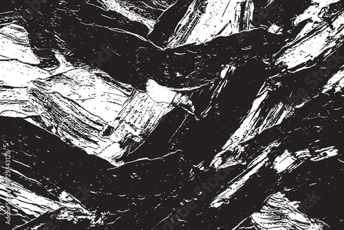 Extreme Impasto Black and White Palette Knife Paint Texture Background

