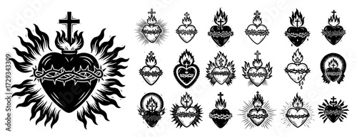 Sacred Heart of Jesus Illustrations Set