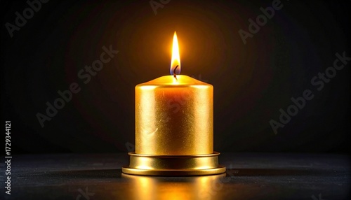 Traditional brass oil lamp with steady flame on pedestal base, glowing warmly against dark background—symbolizing light, knowledge, and cultural ritual.