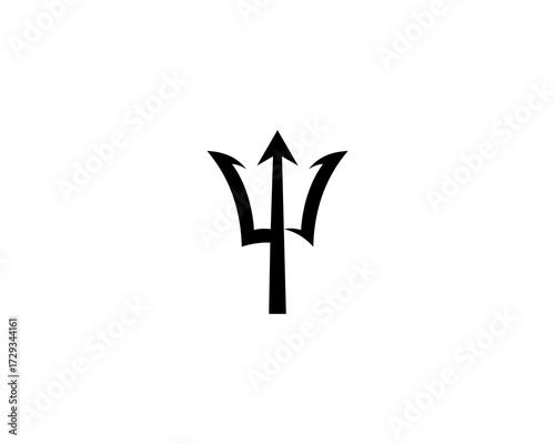 trident logo simple black and white design