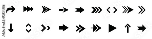 Arrow icon set, arrow cursor collection, different arrow signs, Simple vector arrows