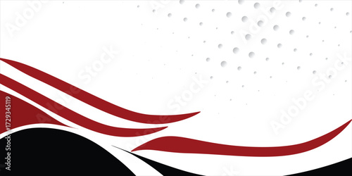 Abstract red waves are flowing on black and white background. red line background curve element.