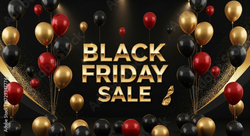 Luxury Black Friday Sale with Balloons
