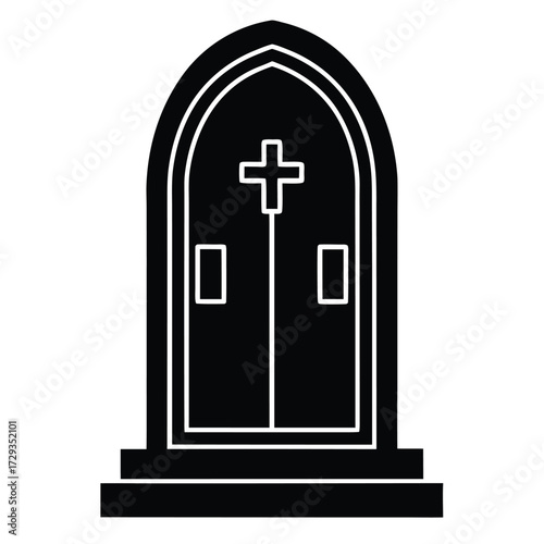 crypt door vector icon