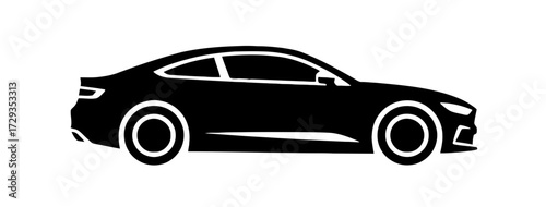 Silhouette of a sports car vector illustration of a modern coupe car in side view automotive design concept
