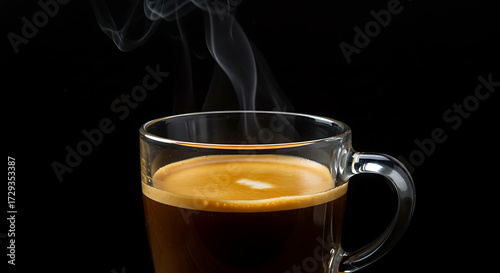 Double Espresso in Glass Cup