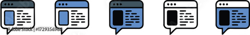 post vector icons versatile social media browser window with speech bubble five styles ai eps png jpeg