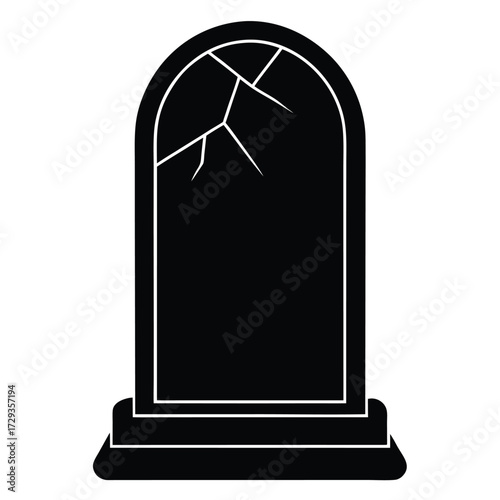 old cracked tombstone vector icon