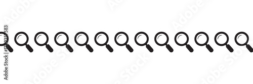 magnifier icon set horizontal repetition loupe symbol search engine and research vector